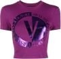 Versace Jeans Couture T-shirt met logoprint Paars - Thumbnail 1