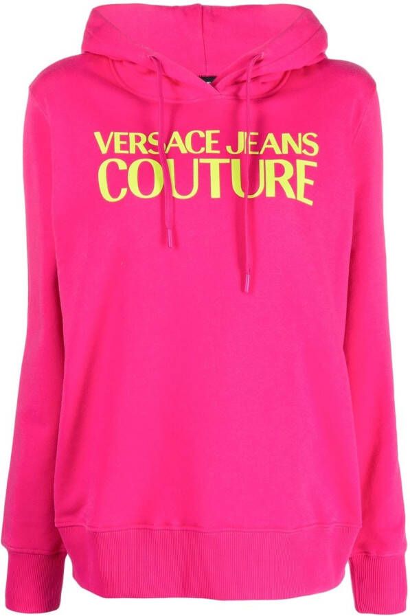 Versace Jeans Couture Hoodie met logoprint Roze