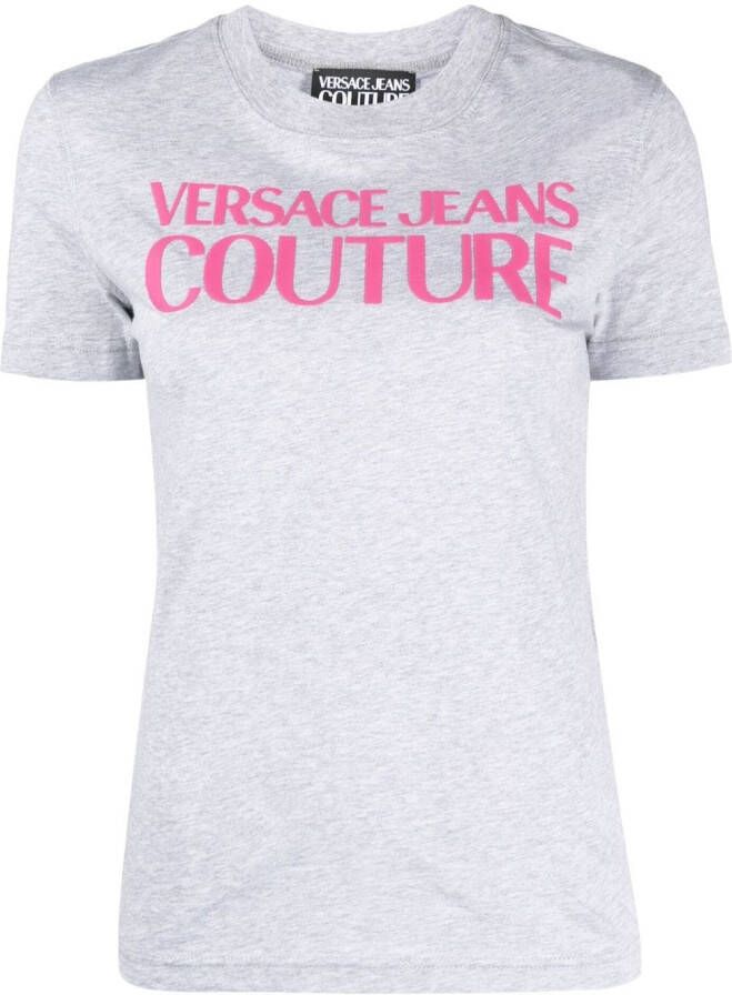 Versace Jeans Couture T-shirt met logoprint Grijs