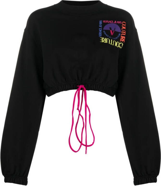 Versace Jeans Couture Sweater met logoprint Zwart