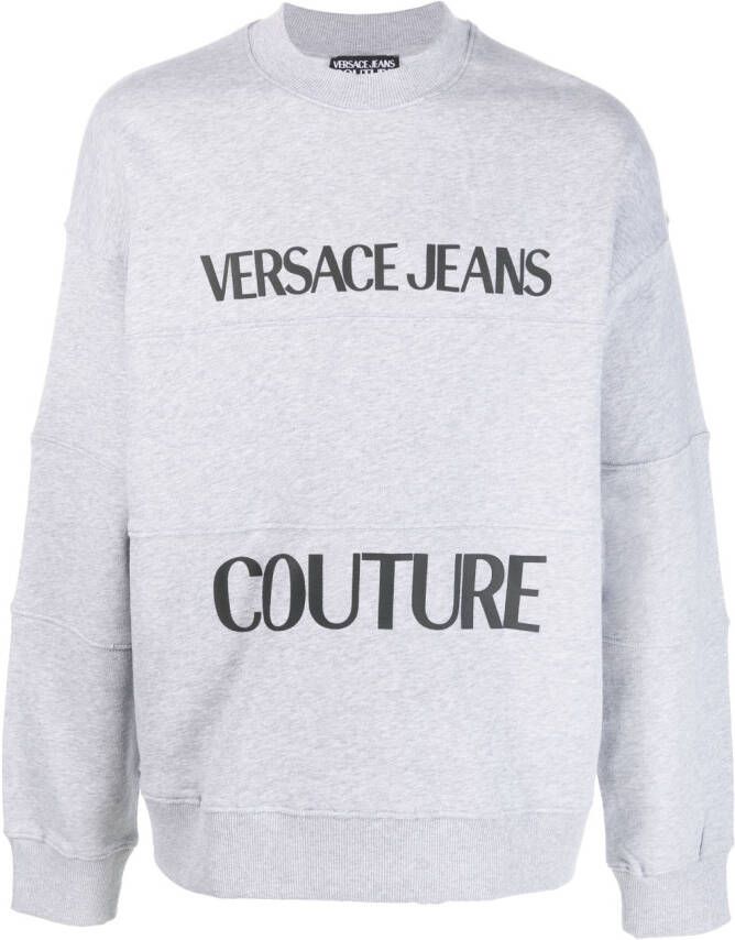 Versace Jeans Couture Sweater met logoprint Grijs
