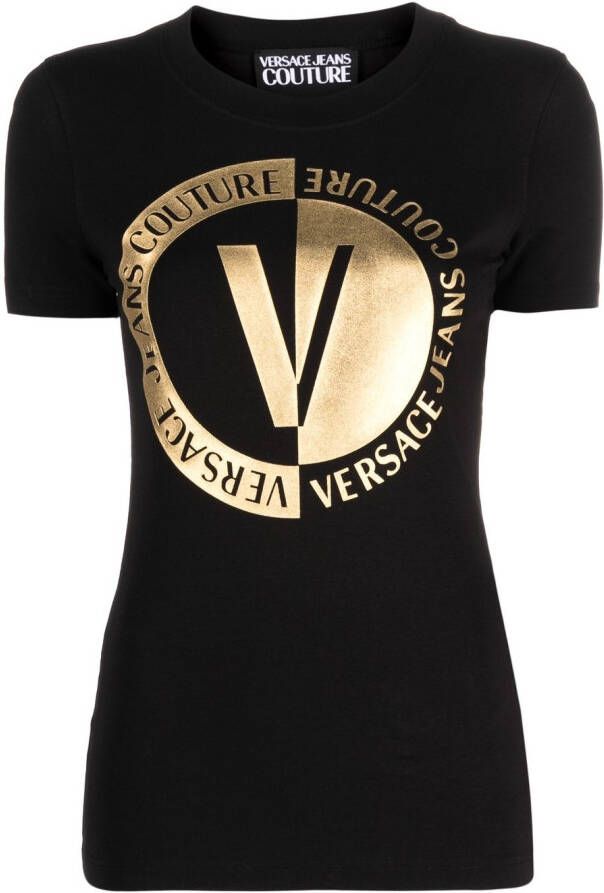 Versace Jeans Couture T-shirt met logoprint Zwart