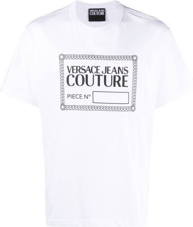 Versace Jeans Couture T-shirt met logoprint Wit