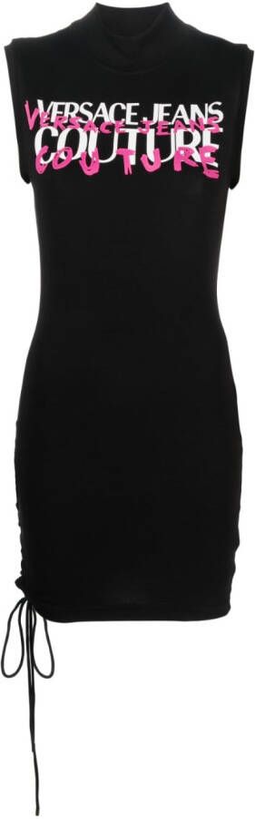 Versace Jeans Couture Mini-jurk met logoprint Zwart