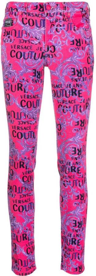 Versace Jeans Couture Slim-fit broek Roze