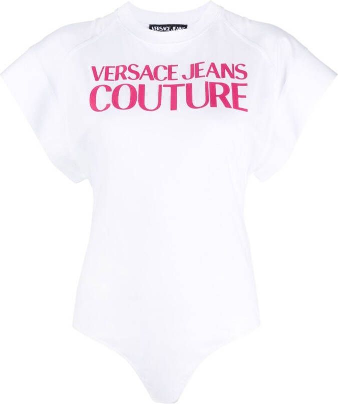 Versace Jeans Couture T-shirt met logoprint Wit