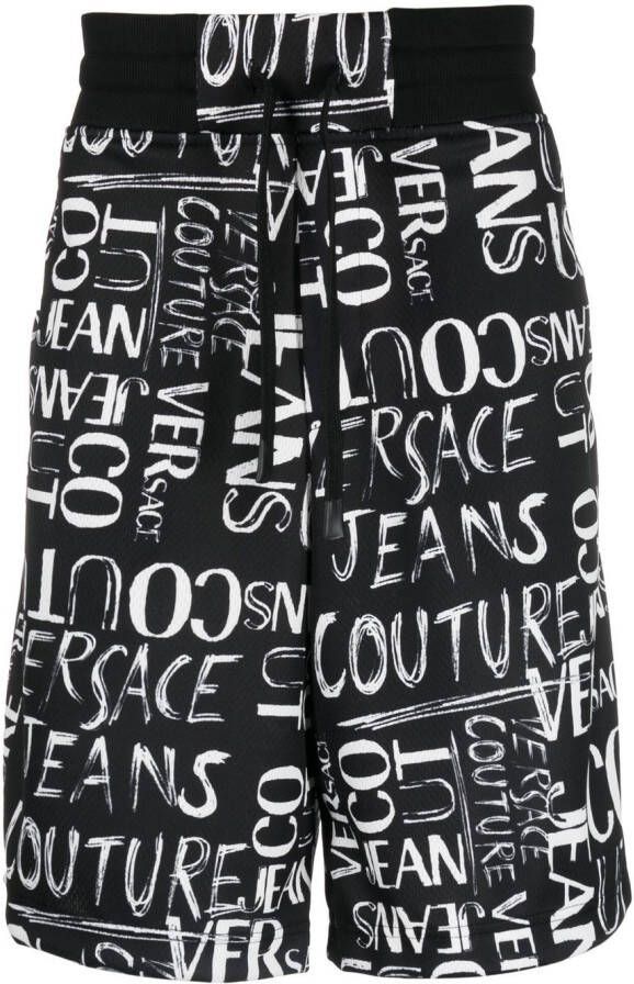 Versace Jeans Couture Trainingsshorts met logoprint Zwart