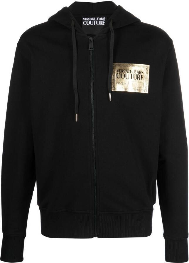 Versace Jeans Couture Hoodie met logoprint Zwart