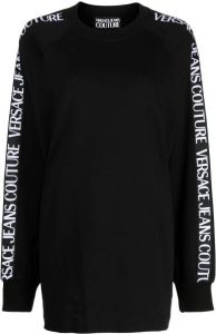 Versace Jeans Couture Sweater met logo op de mouw Zwart