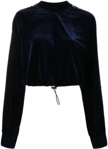 Versace Jeans Couture Fluwelen sweater Blauw