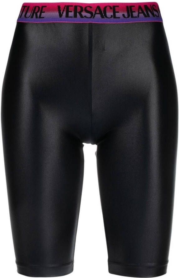 Versace Jeans Couture Fietsshorts met logoband Zwart