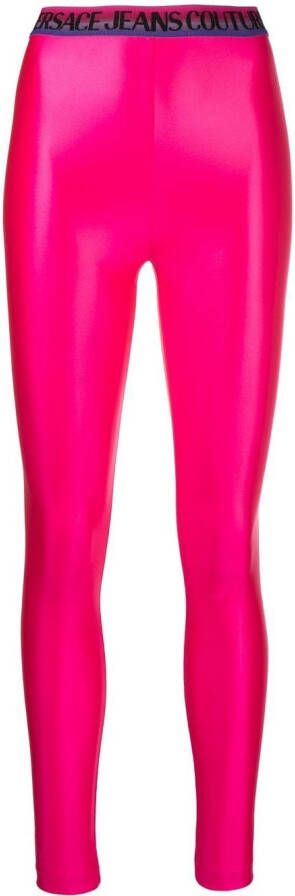 Versace Jeans Couture Legging met logoband Roze