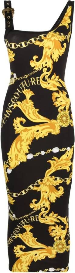 Versace Jeans Couture Midi-jurk met gesp Zwart