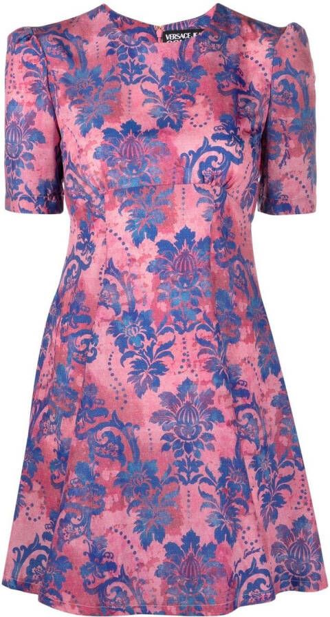 Versace Jeans Couture Mini-jurk met bloemenprint Roze