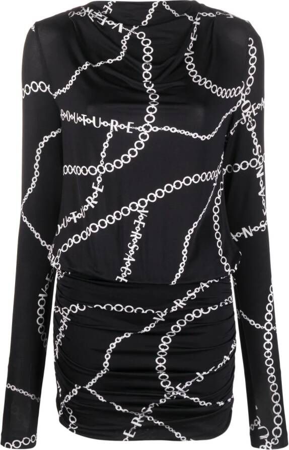 Versace Jeans Couture Mini-jurk met bloemenprint Zwart