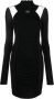Versace Jeans Couture Mini-jurk met mesh vlak Zwart - Thumbnail 1