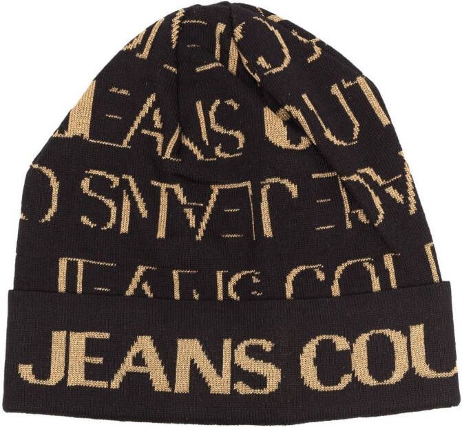 Versace Jeans Couture Muts met geborduurd logo Zwart