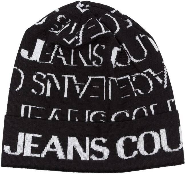 Versace Jeans Couture Muts met geborduurd logo Zwart