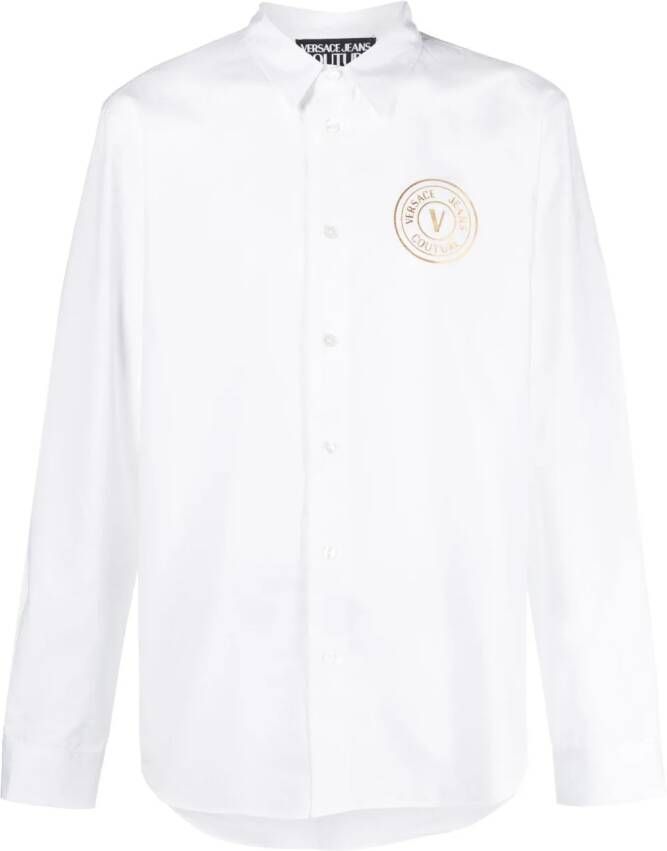 Versace Jeans Couture Overhemd met logodetail Wit