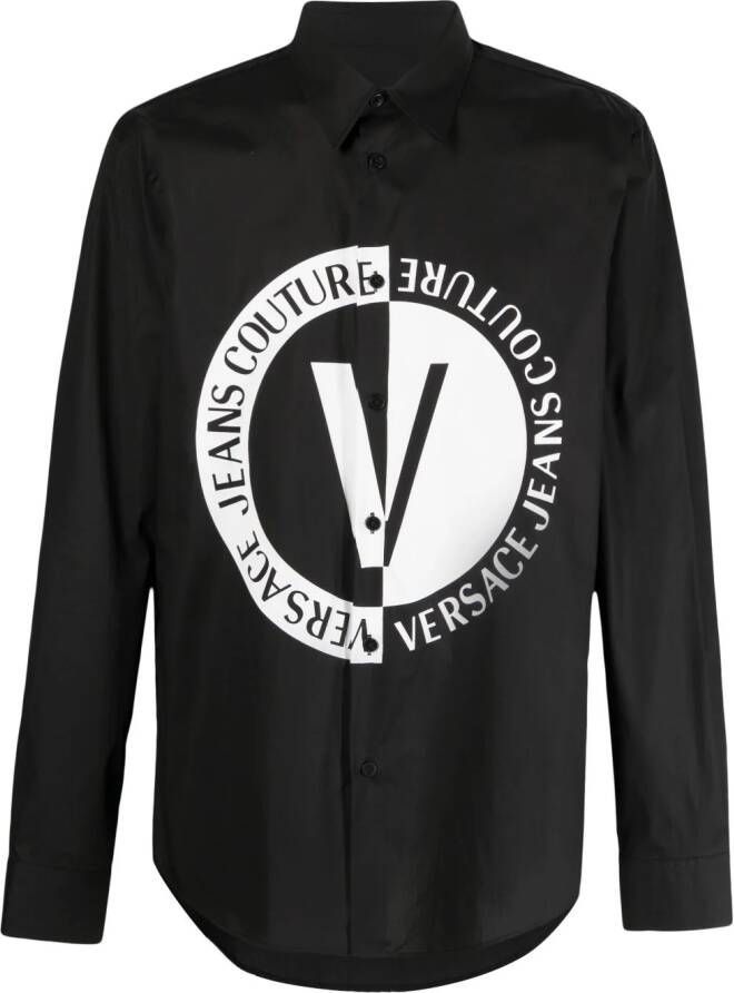 Versace Jeans Couture Overhemd met logoprint Zwart