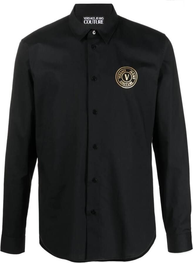 Versace Jeans Couture Overhemd met logoprint Zwart