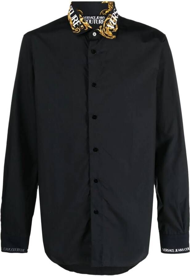 Versace Jeans Couture Overhemd met logoprint Zwart