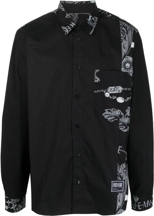 Versace Jeans Couture Overhemd met paisley-print Zwart