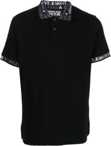 Versace Jeans Couture Poloshirt met logo afwerking Zwart