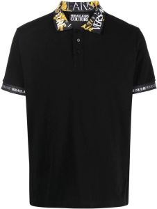 Versace Jeans Couture Poloshirt met logo afwerking Zwart