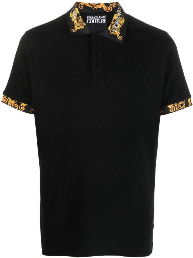 Versace Jeans Couture Poloshirt met logo Zwart