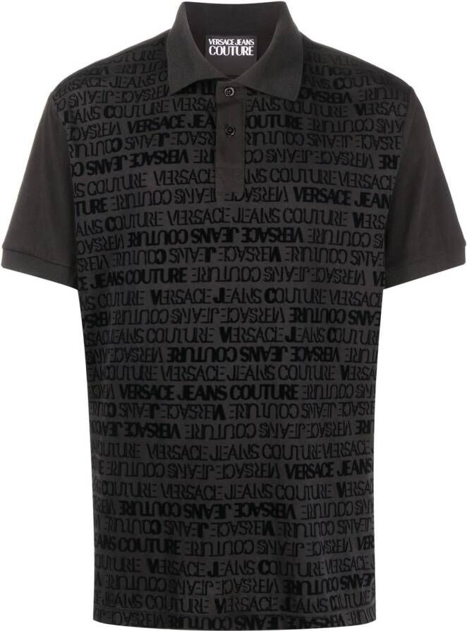Versace Jeans Couture Poloshirt met logoprint Zwart