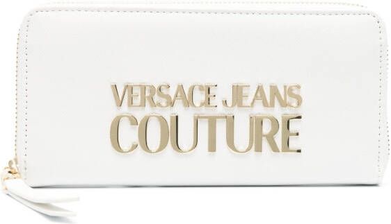 Versace Jeans Couture Portemonnee met logo-reliëf Wit