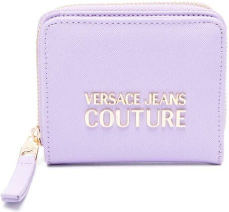 Versace Jeans Couture Portemonnee met logoplakkaat Paars