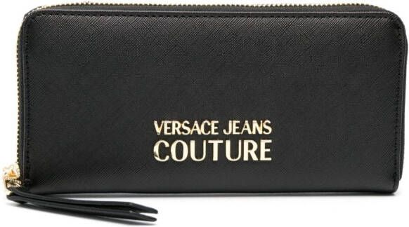 Versace Jeans Couture Portemonnee met logoplakkaat Zwart