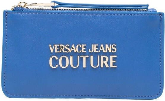 Versace Jeans Couture Portemonnee met logoprint Blauw