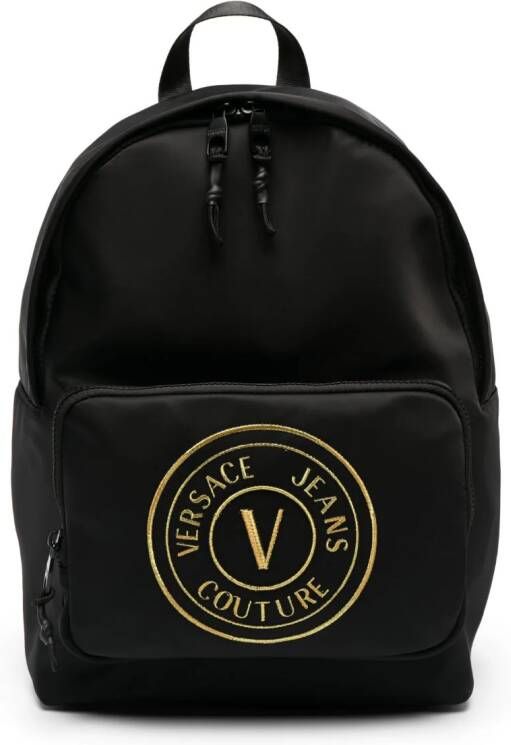 Versace Jeans Couture Rugzak met geborduurd logo Zwart