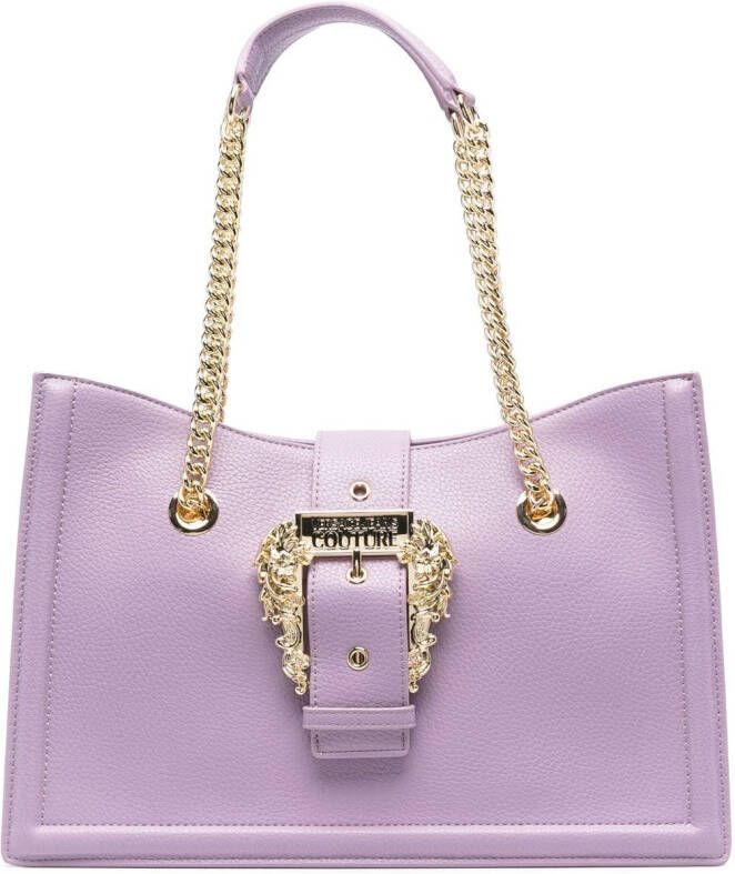 Versace Jeans Couture Schoudertas met logoplakkaat Paars