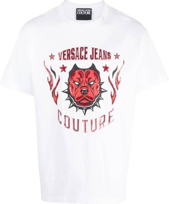 Versace Jeans Couture T-shirt met logo Wit