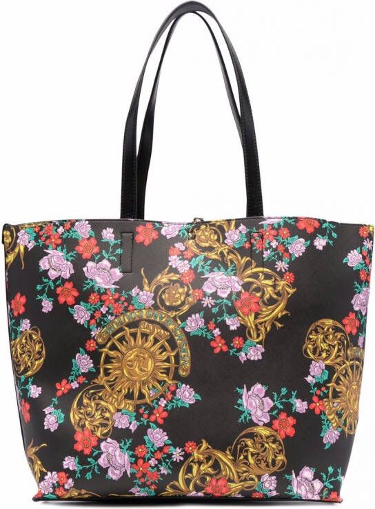 Versace Jeans Couture Shopper met bloemenprint Zwart