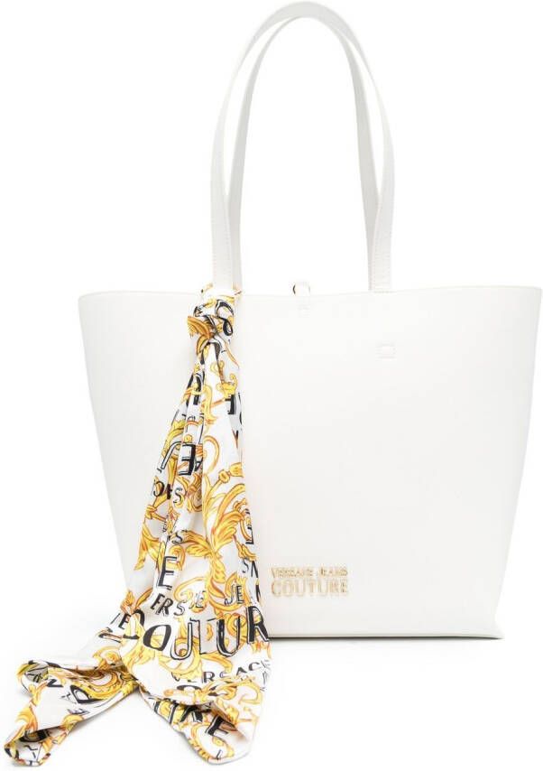 Versace Jeans Couture Shopper met logo plakkaat Wit