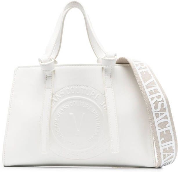 Versace Jeans Couture Shopper met logo-reliëf Wit