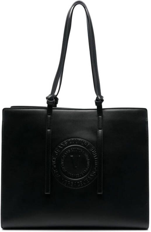 Versace Jeans Couture Shopper met logo-reliëf Zwart