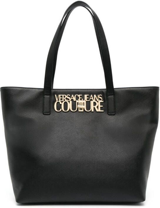 Versace Jeans Couture Shopper met logoplakkaat Zwart