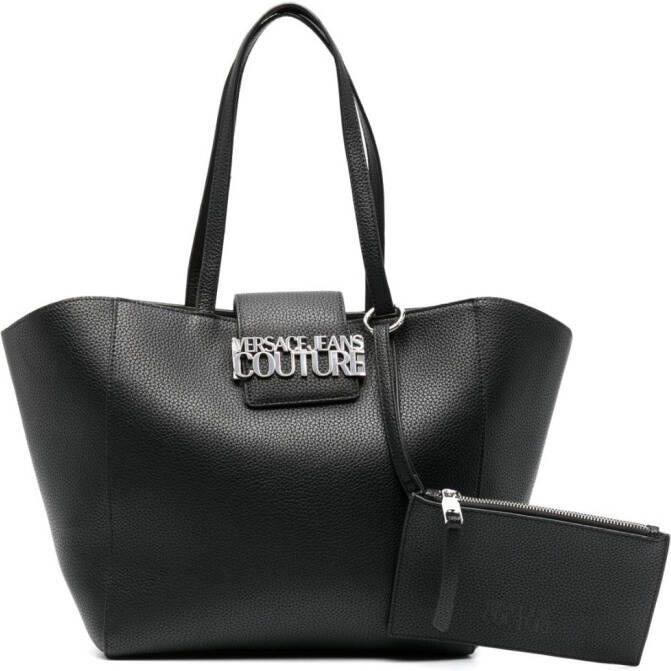 Versace Jeans Couture Shopper met logoplakkaat Zwart