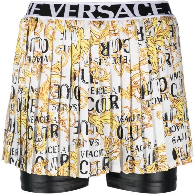 Versace Jeans Couture Shorts met logoband Wit