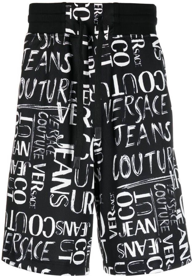 Versace Jeans Couture Shorts met logoprint Zwart