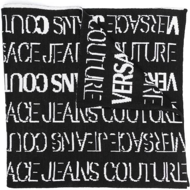 Versace Jeans Couture Sjaal met logoprint Zwart