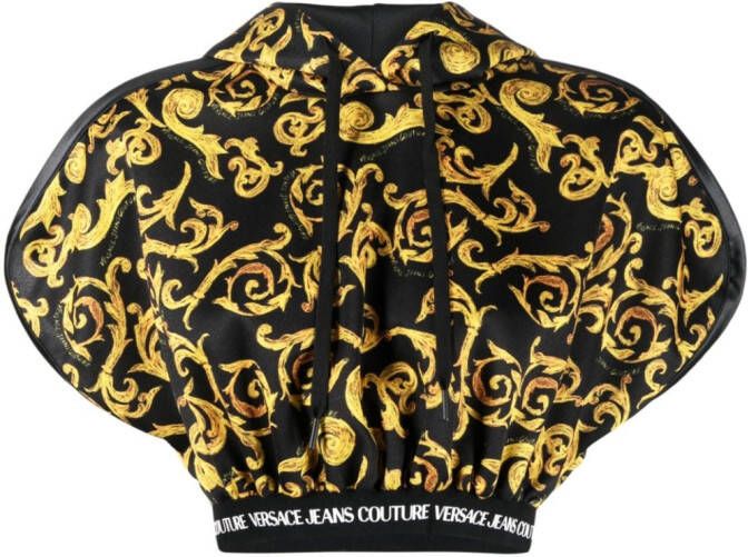 Versace Jeans Couture Cropped hoodie Zwart