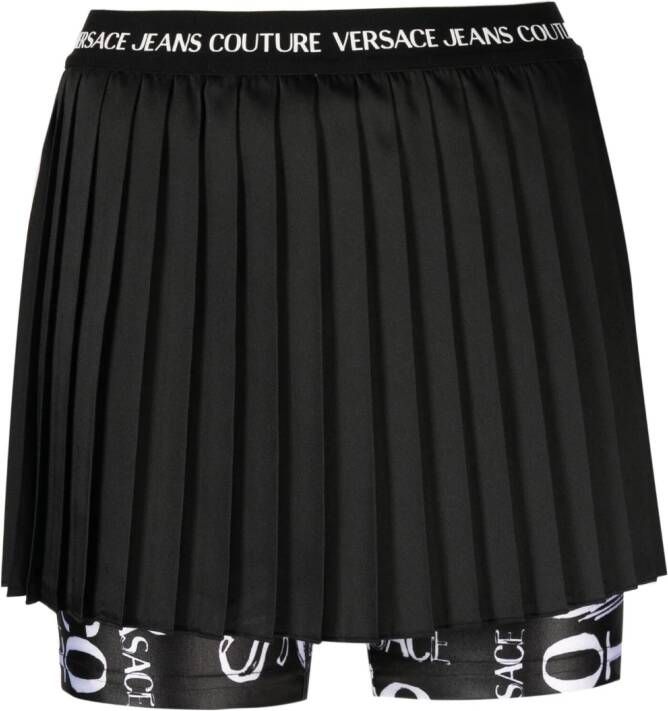 Versace Jeans Couture Skorts met logo tailleband Zwart