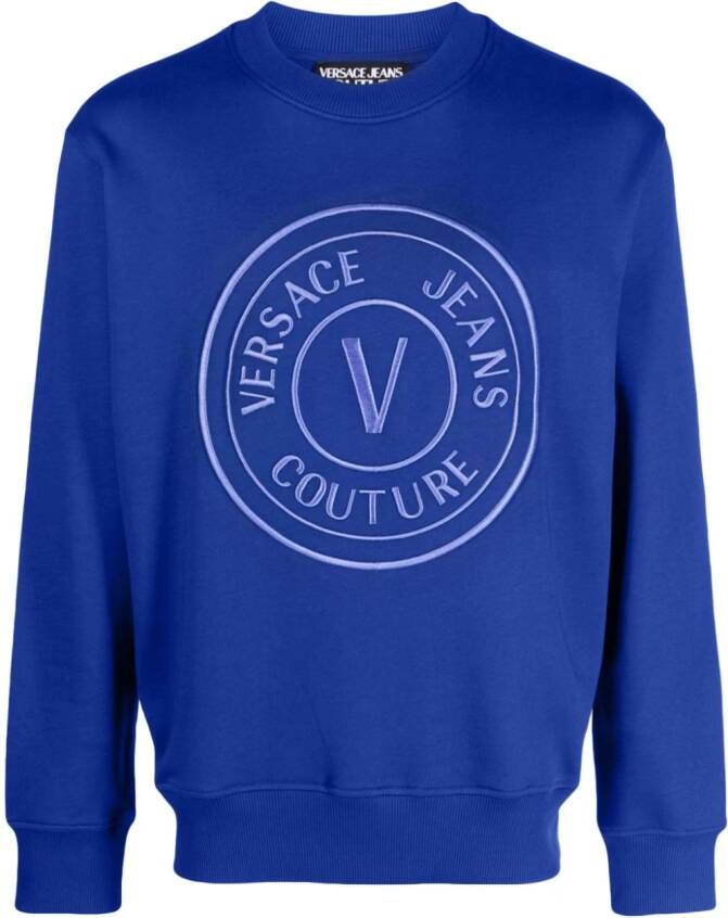 Versace Jeans Couture Sweater met geborduurd logo Paars